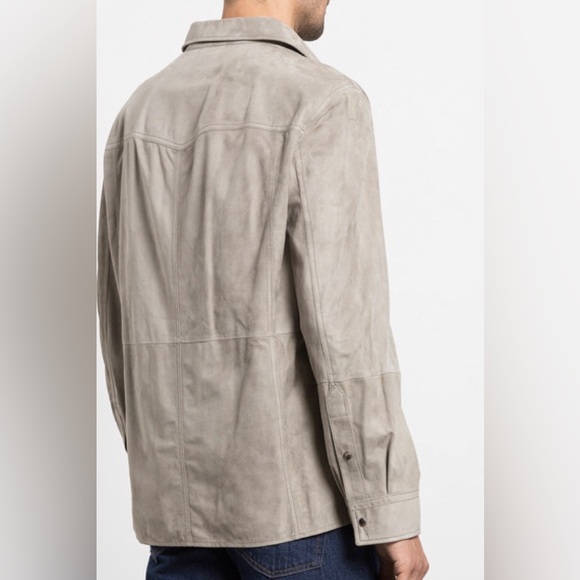 BRUNELLO CUCINELLI  GRAY SUEDE SHIRT JACKET SIZE L - Picture 4 of 7